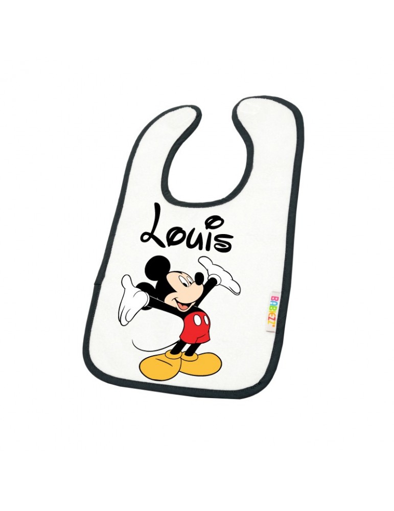 Bavoir b/éb/é minnie mickey coeur et pr/énom