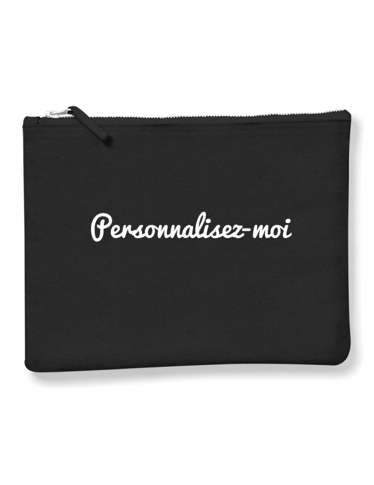 pochette toile noire personnalisable pochette toile noire personnalisable