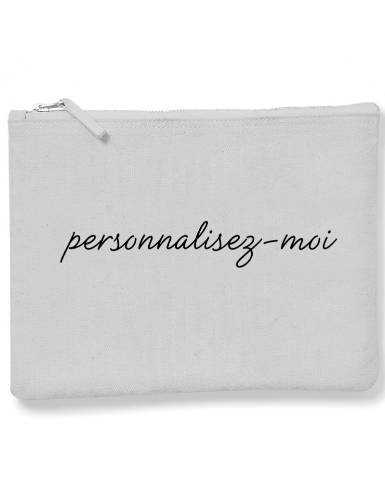 pochette en toile grise personnalisable pochette en toile grise personnalisable
